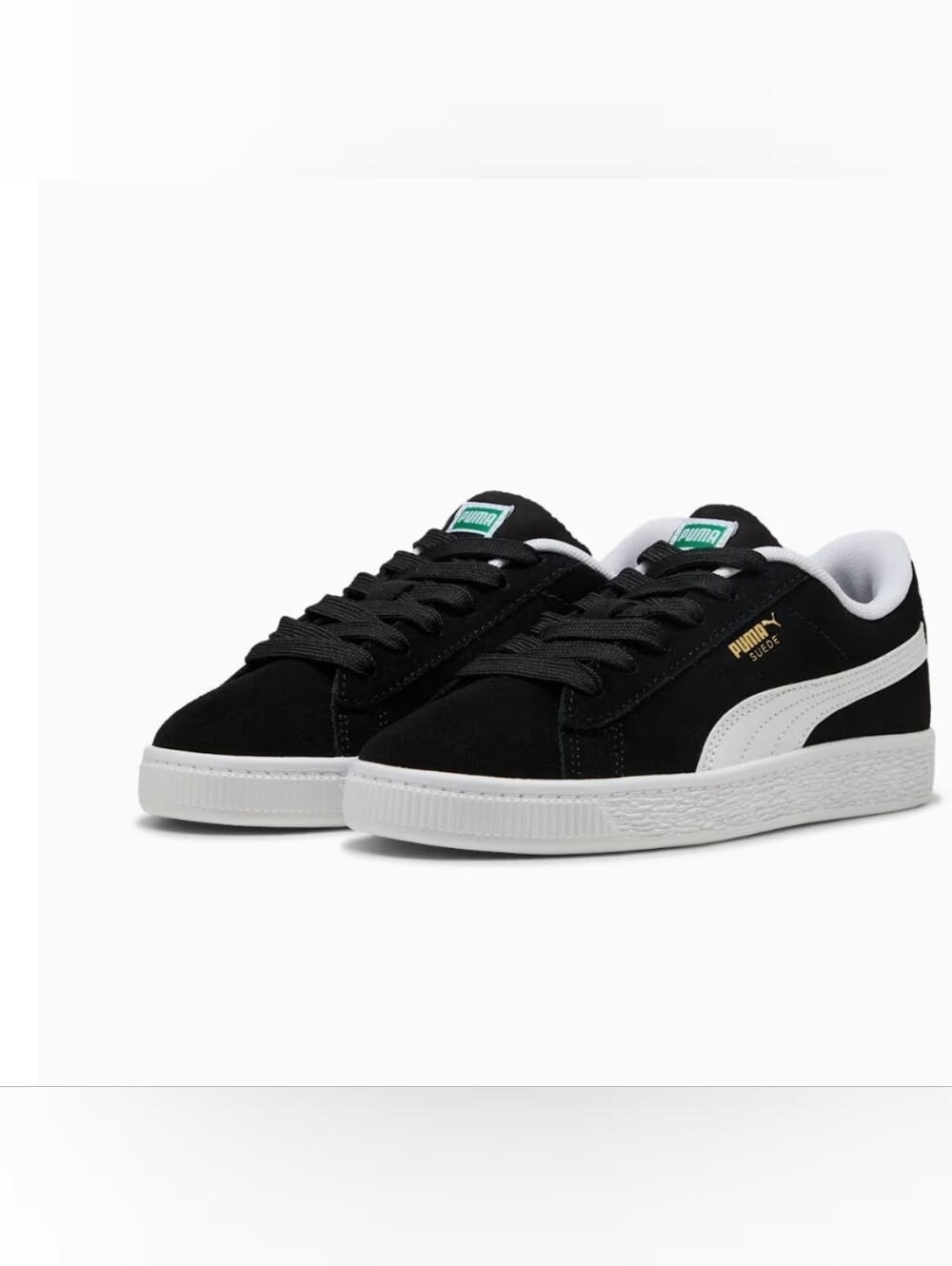 Puma Black Suede Sneakers with White Formstrip